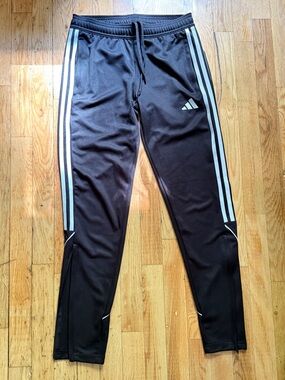 adidas Black Jogger Pants with White Side Stripes
